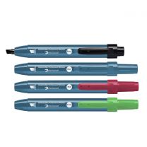 Detectable Retractable Economy Permanent Markers (Pack of 10) - Blue Ink, Chisel Tip